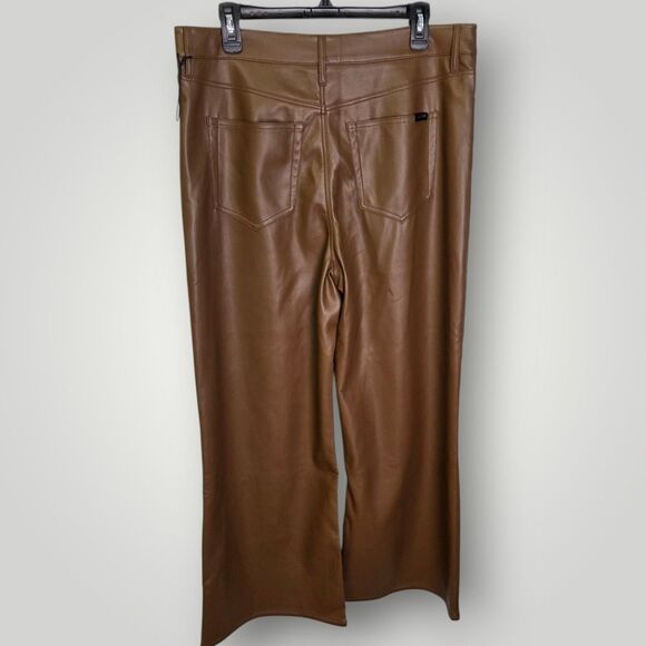 Joe's Jeans Faux Leather Wide Leg Pants Brown Size 33 - Picture 3 of 8